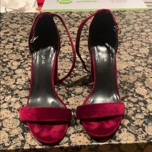 Maroon Open Toe Heels Size 8M